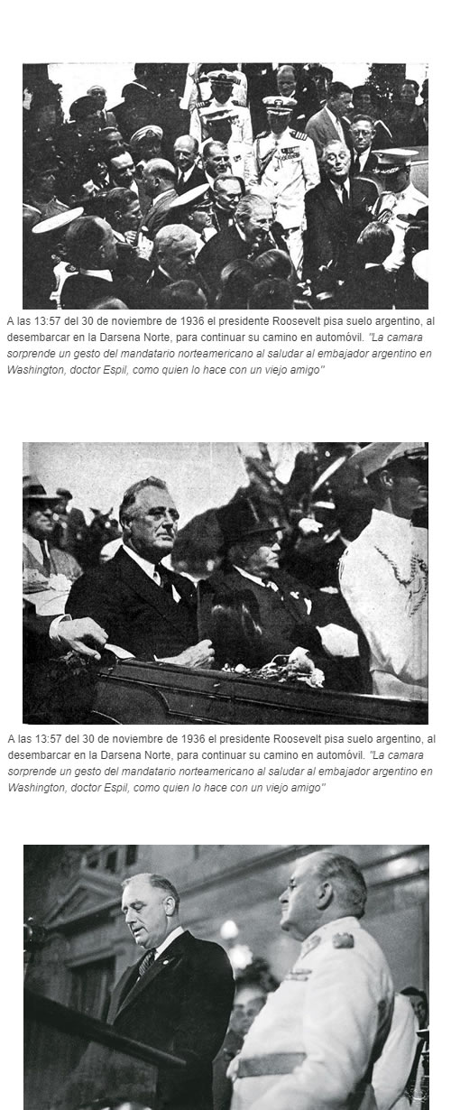 Roosevelt fue recibido formalmente por Justo en el Salón Blanco de la Casa Rosada